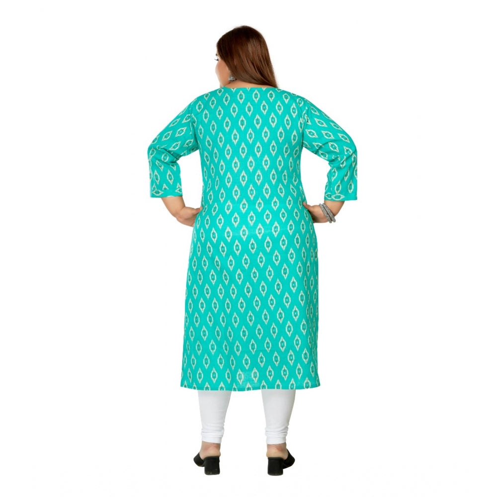 Casual Ikkat Printed Pure Cotton Straight Kurti