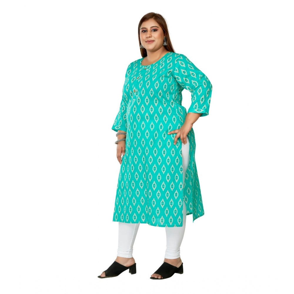 Casual Ikkat Printed Pure Cotton Straight Kurti