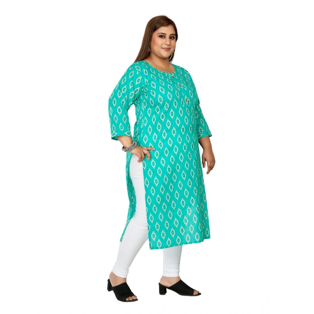 Casual Ikkat Printed Pure Cotton Straight Kurti