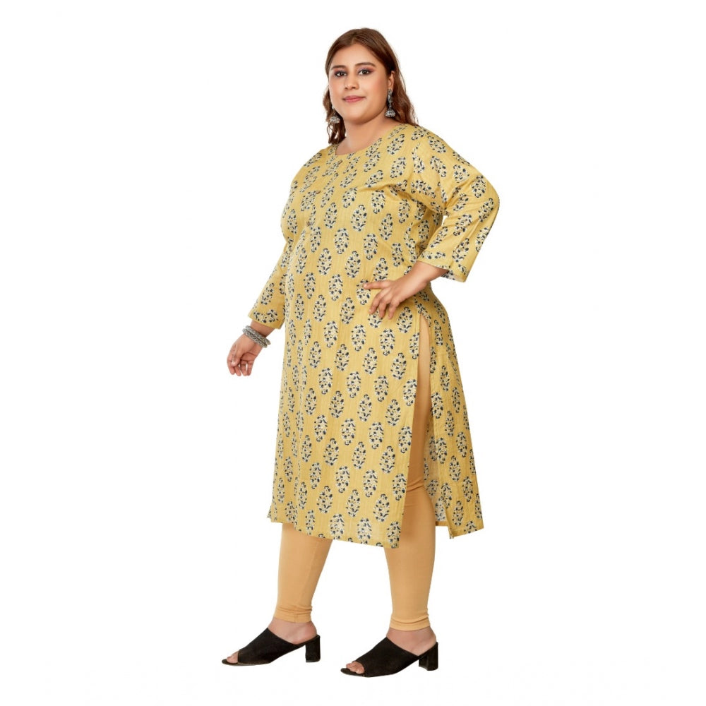 Casual Golden Foil Printed Pure Cotton Straight Kurti