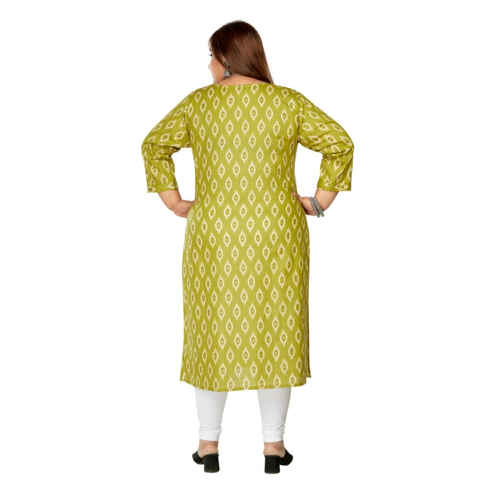 Casual Ikkat Printed Pure Cotton Straight Kurti