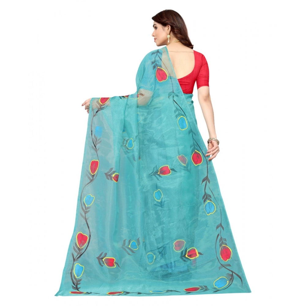 Gorgeous Organza Floral Pattern Saree