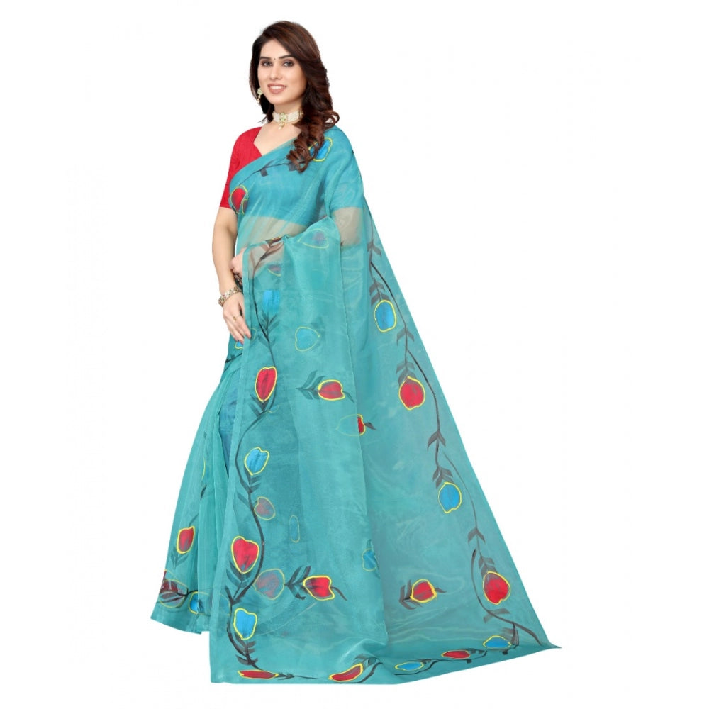 Gorgeous Organza Floral Pattern Saree