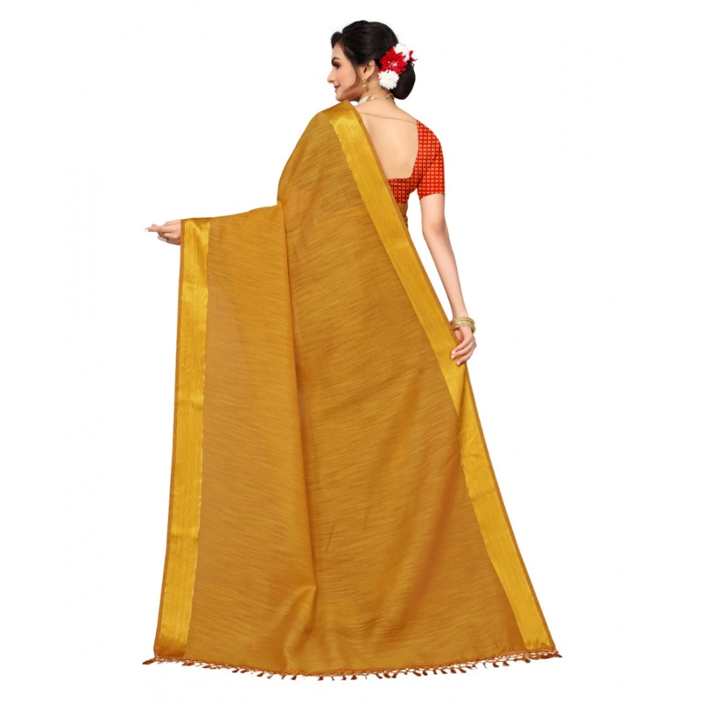 Elegant Cotton Blend Stripe Pattern Saree