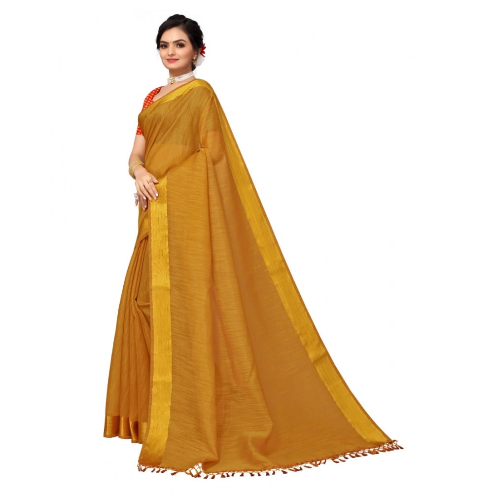 Elegant Cotton Blend Stripe Pattern Saree