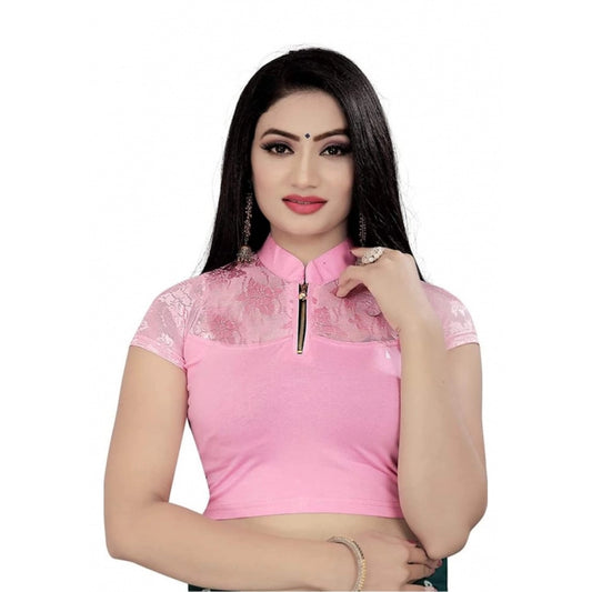 Trendy Short Sleeve Cotton Lycra Readymade Blouse