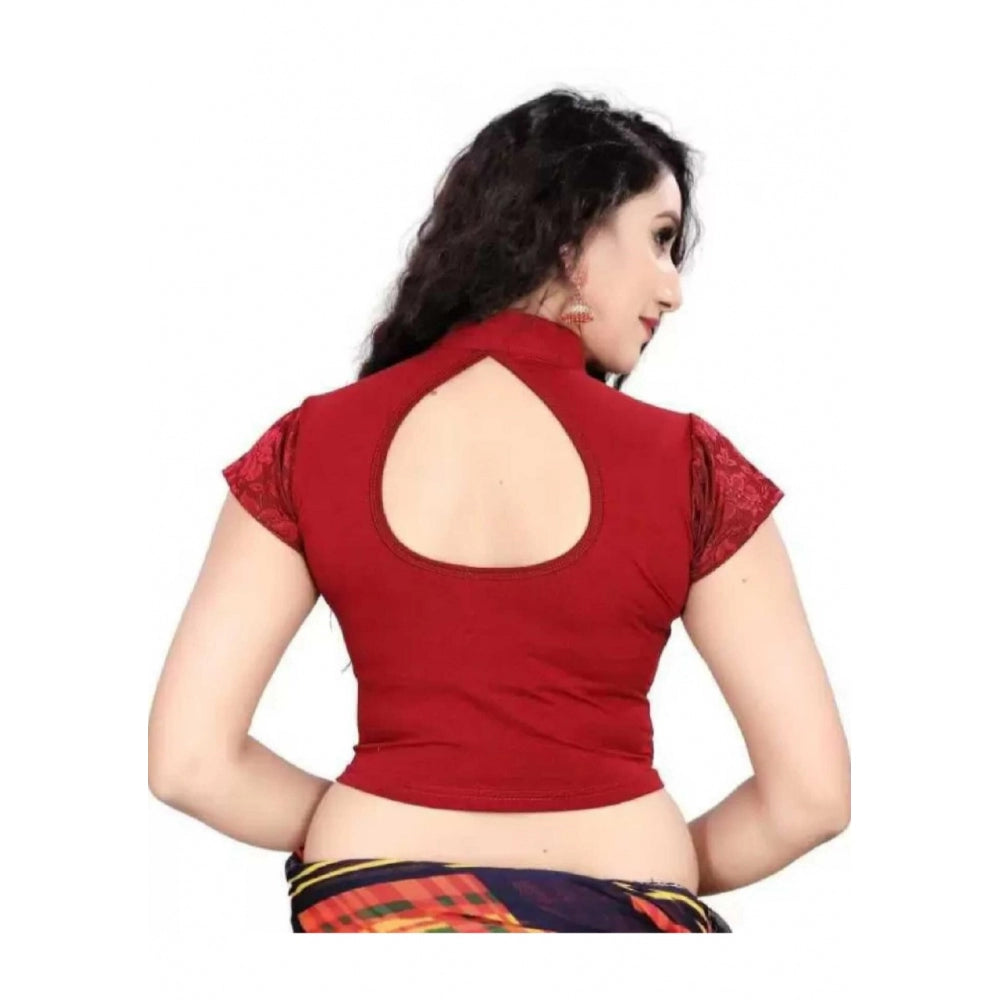 Trendy Short Sleeve Cotton Lycra Readymade Blouse