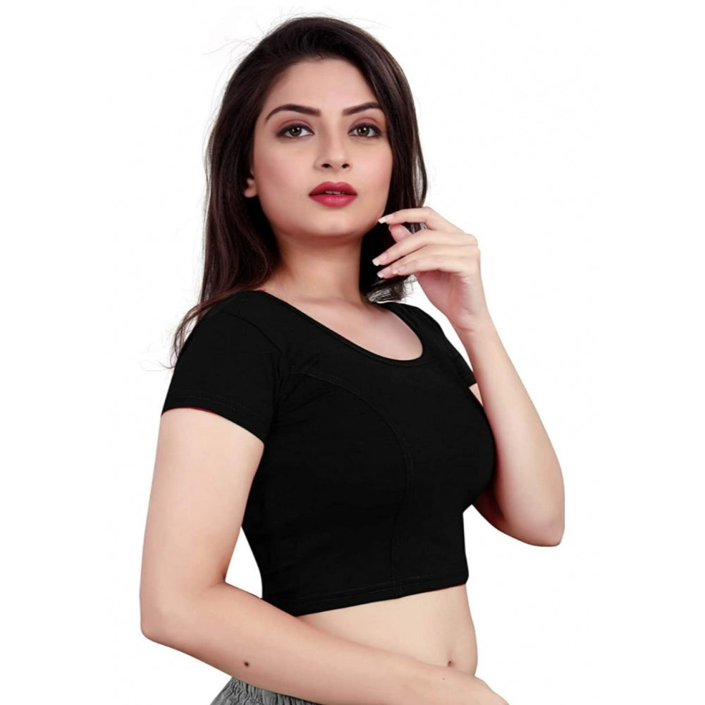 Trendy Short Sleeve Cotton Lycra Readymade Blouse