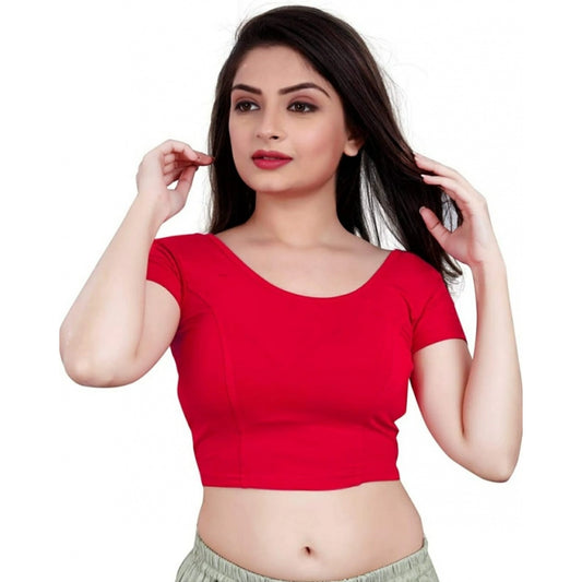 Trendy Short Sleeve Cotton Lycra Readymade Blouse