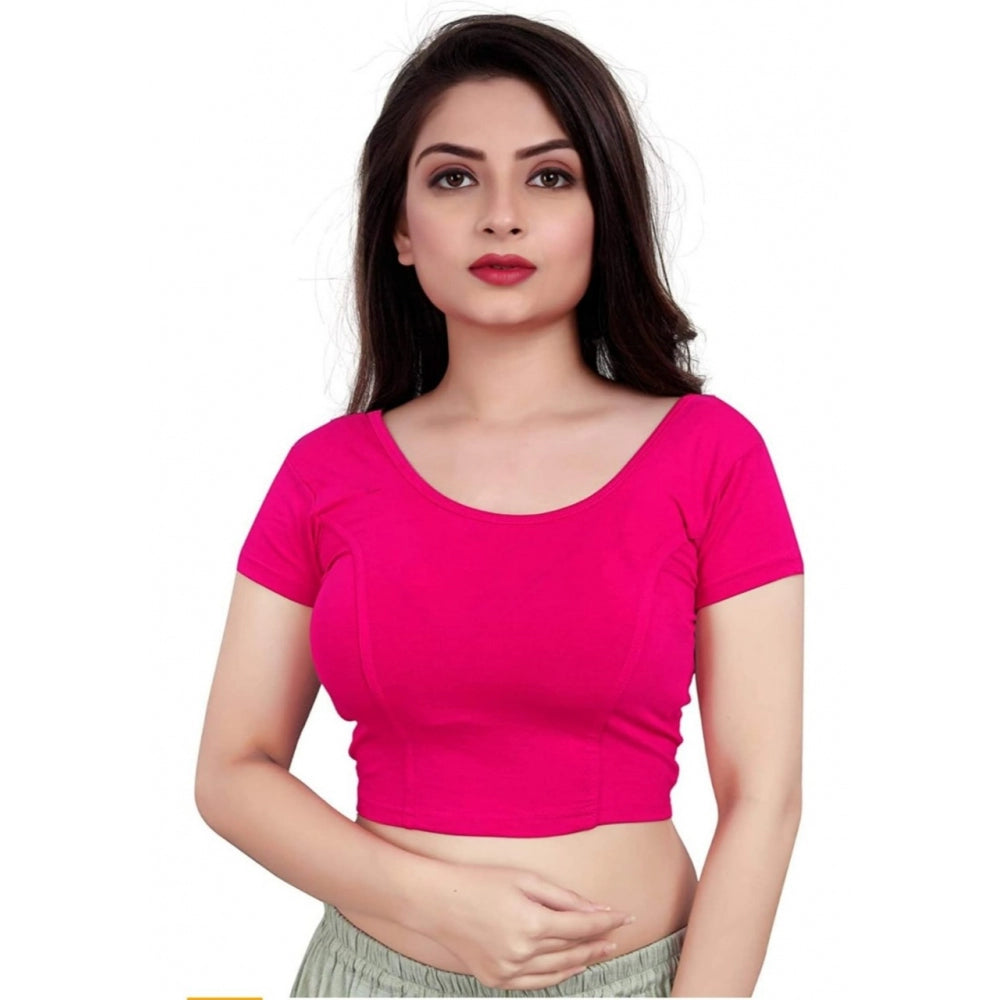 Trendy Short Sleeve Cotton Lycra Readymade Blouse