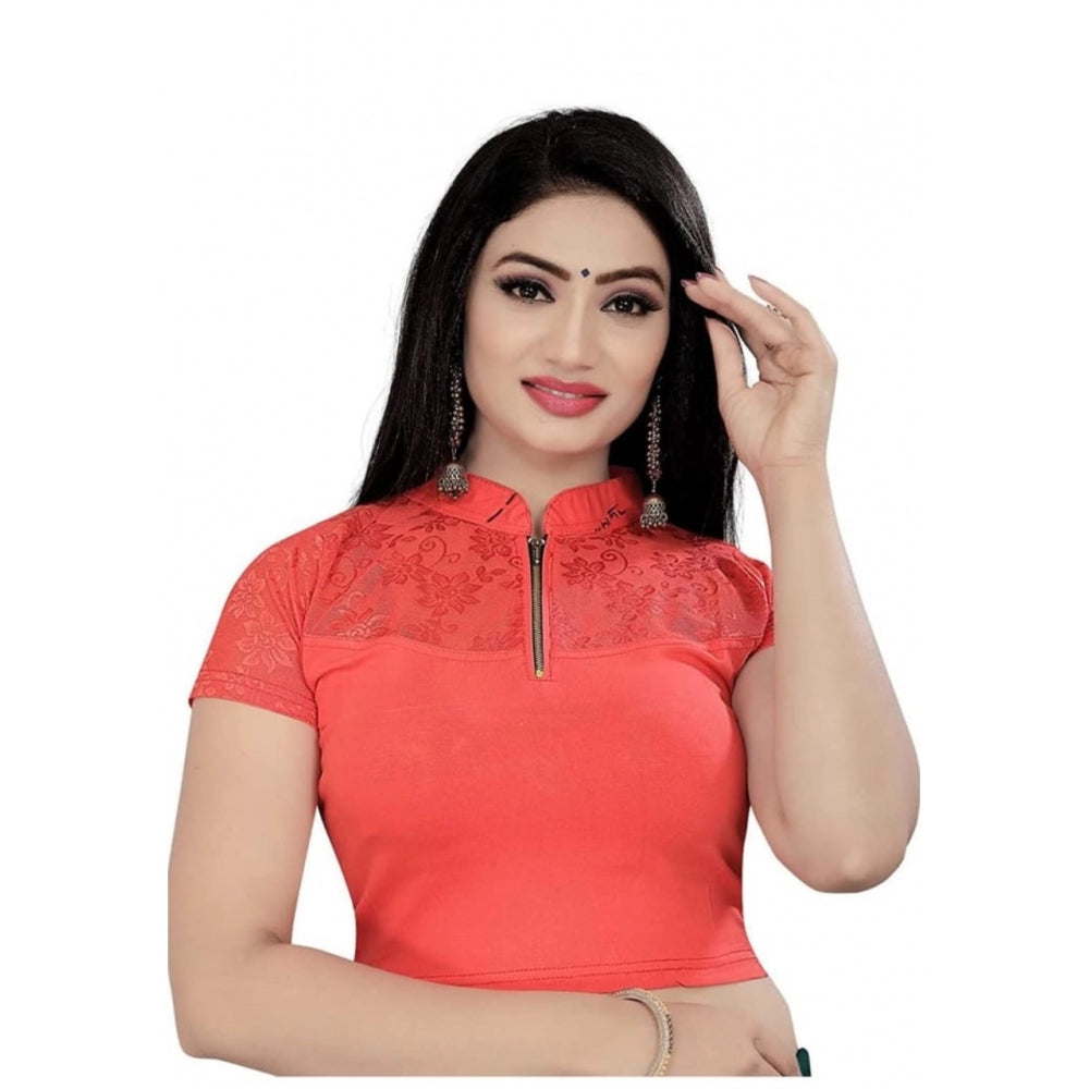 Trendy Short Sleeve Cotton Lycra Readymade Blouse