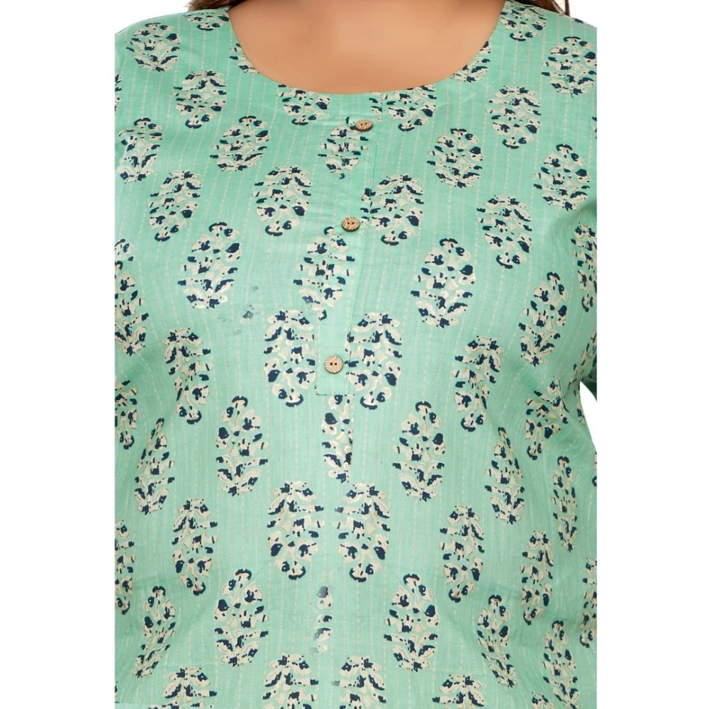 Casual Golden Foil Printed Pure Cotton Straight Kurti