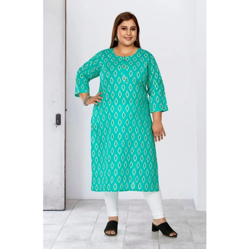 Casual Ikkat Printed Pure Cotton Straight Kurti