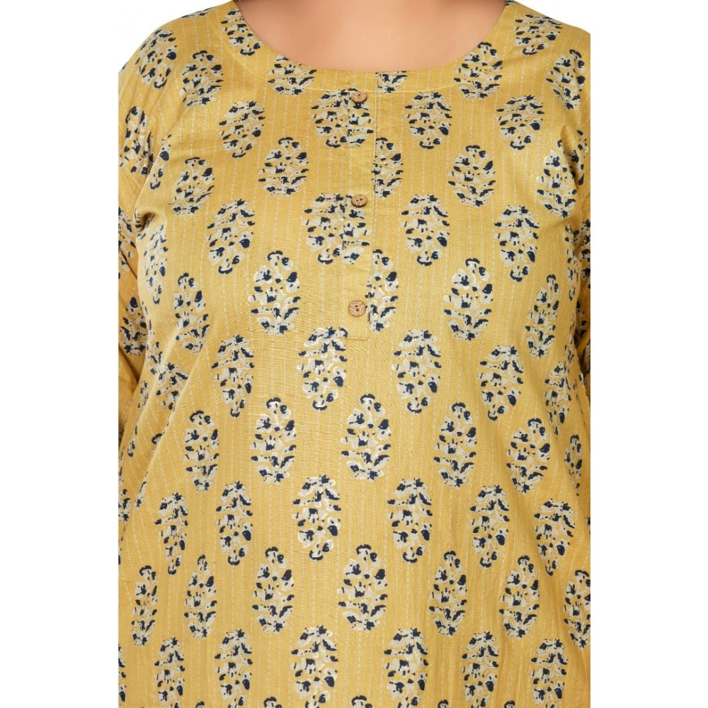 Casual Golden Foil Printed Pure Cotton Straight Kurti