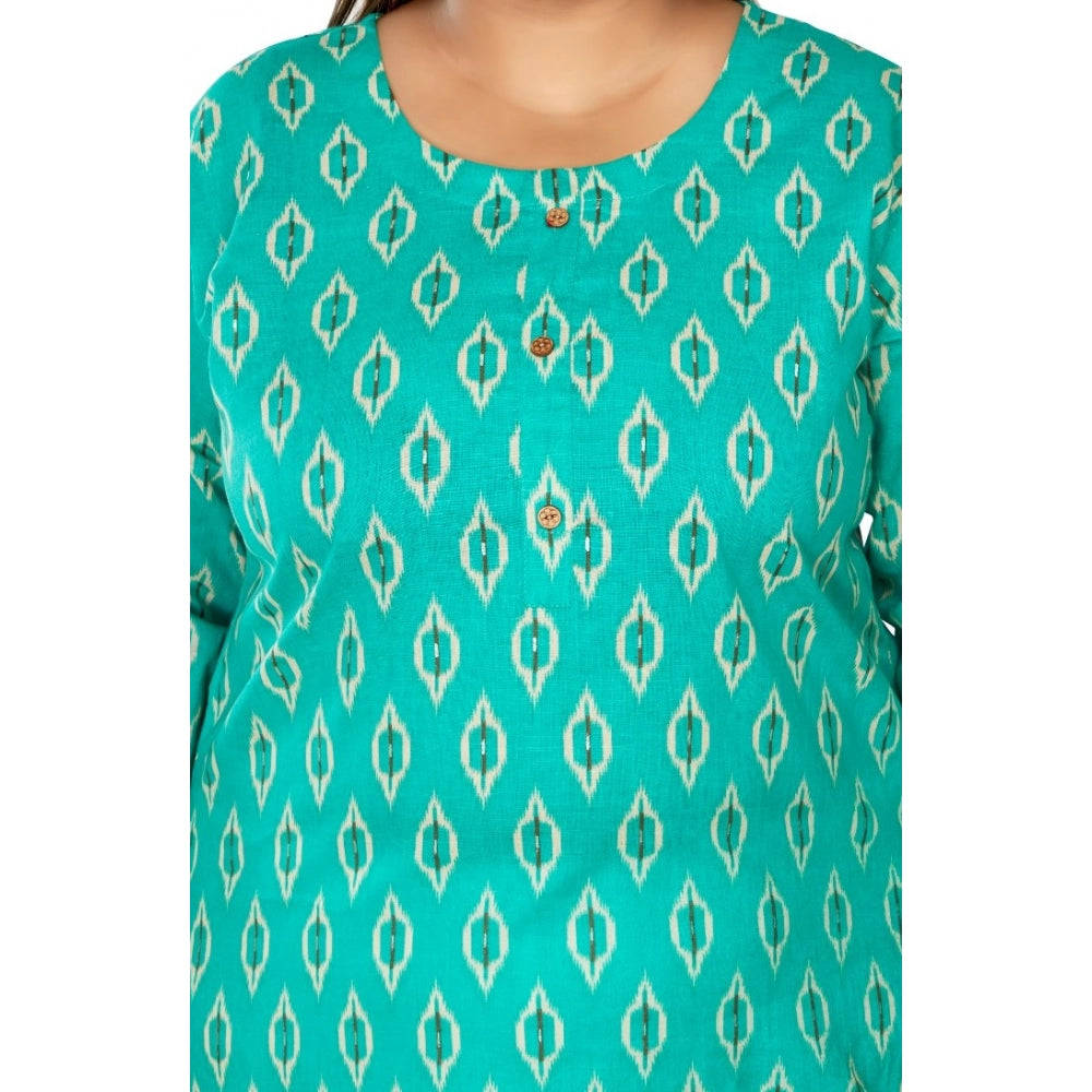 Casual Ikkat Printed Pure Cotton Straight Kurti