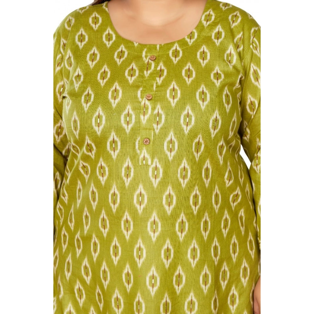 Casual Ikkat Printed Pure Cotton Straight Kurti