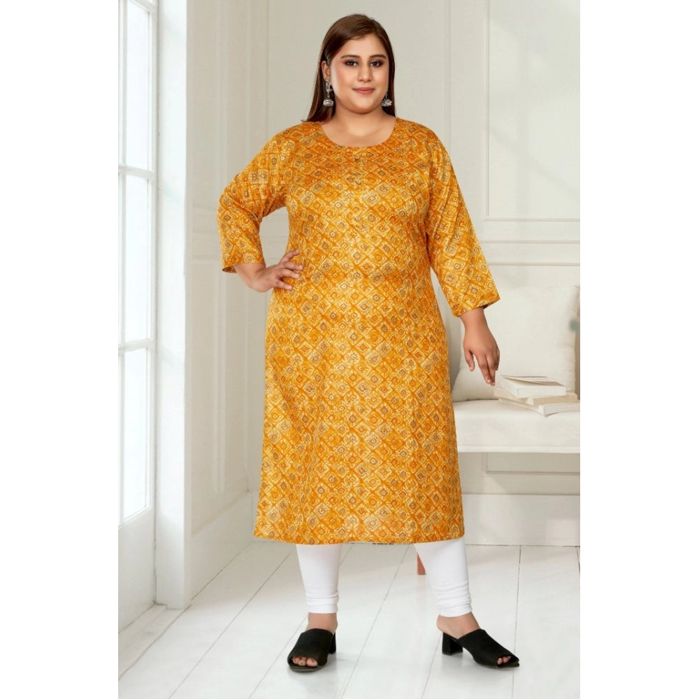 Casual Golden Foil Printed Capsule Cotton Straight Kurti