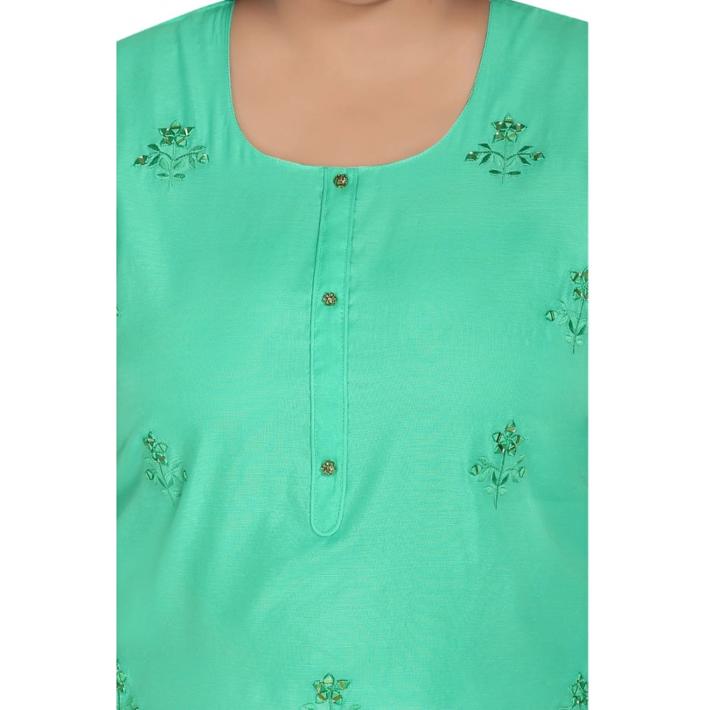 Casual Rayon Mirror Embroidered Straight Kurti