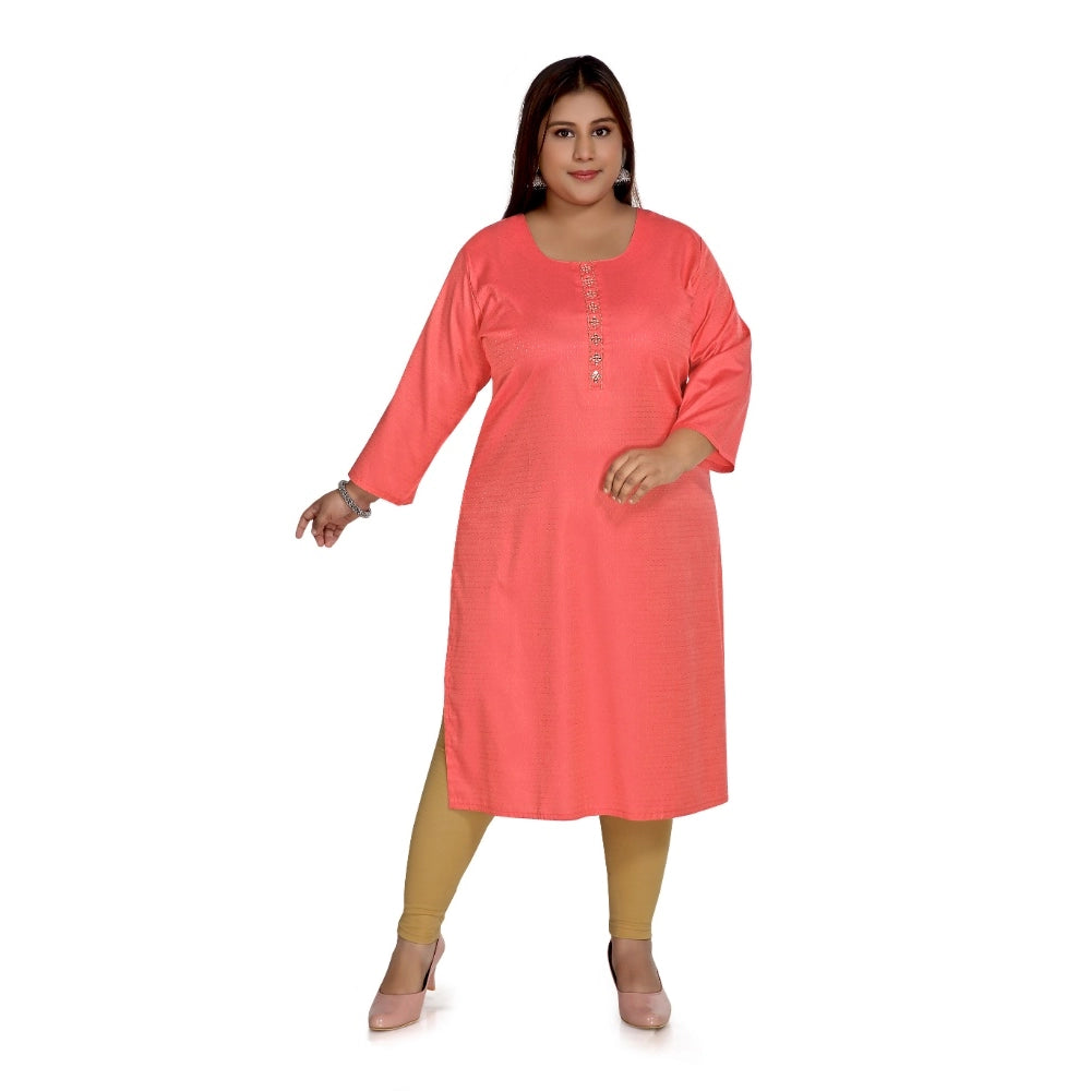 Casual Rayon Mirror Embroidered Straight Kurti