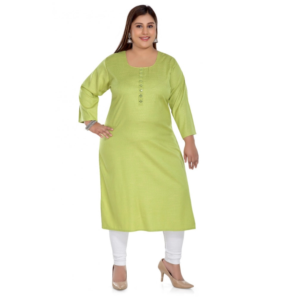 Casual Rayon Mirror Embroidered Straight Kurti