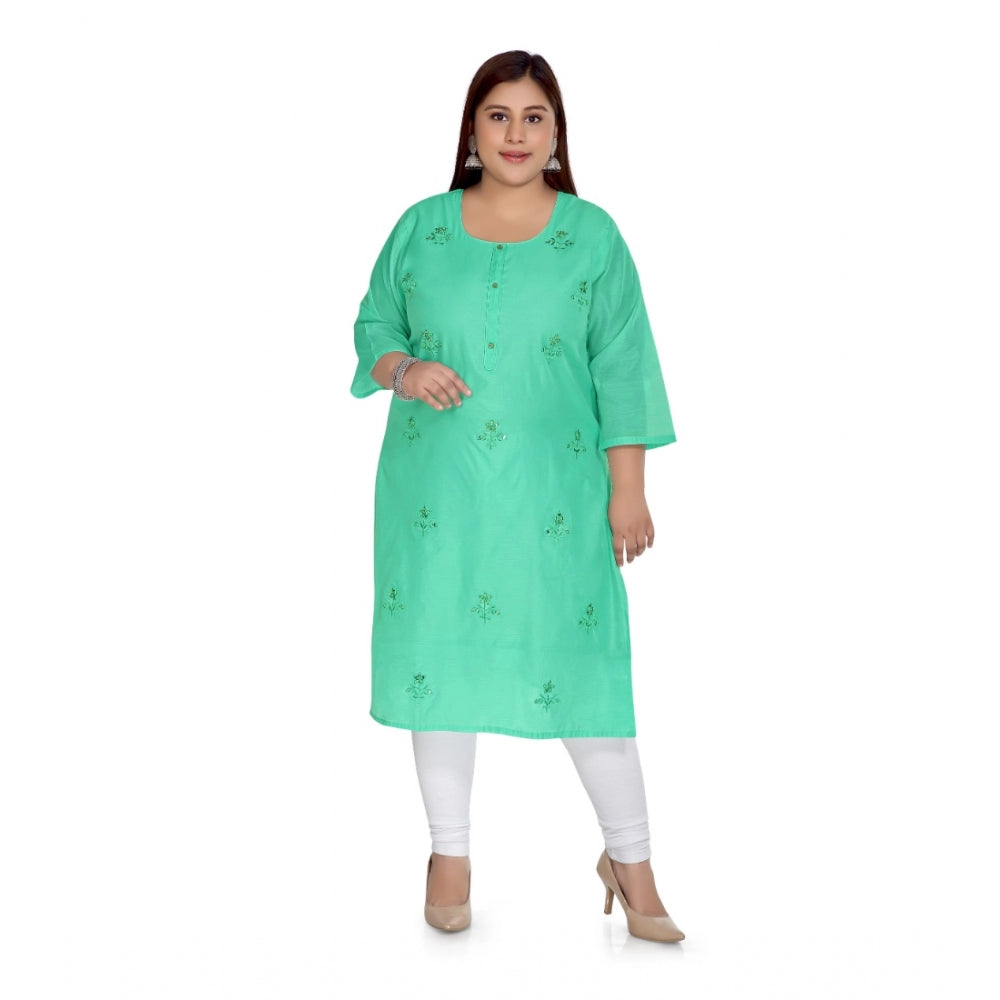 Casual Rayon Mirror Embroidered Straight Kurti