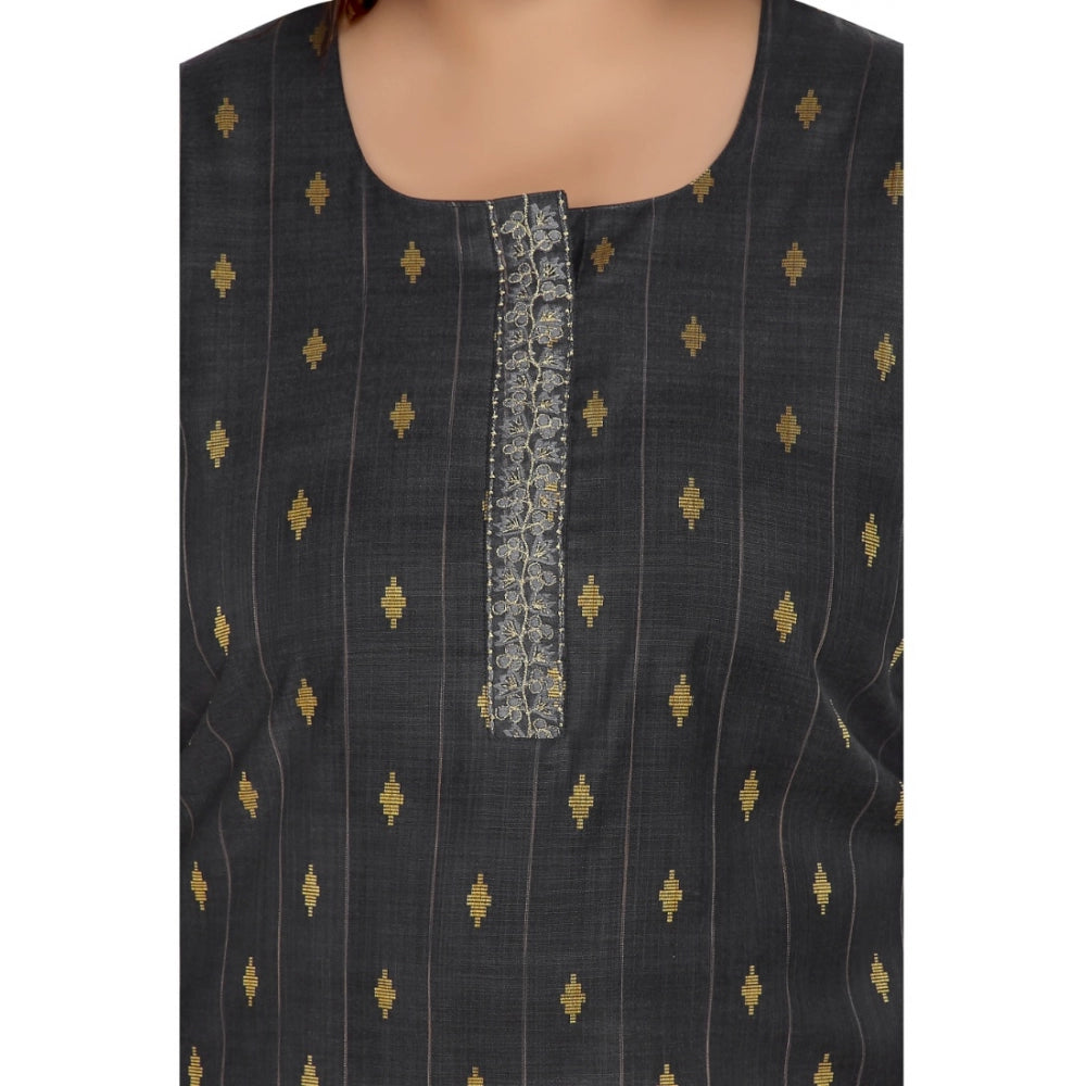 Casual Cotton Mix Golden Embroidered Straight Kurti