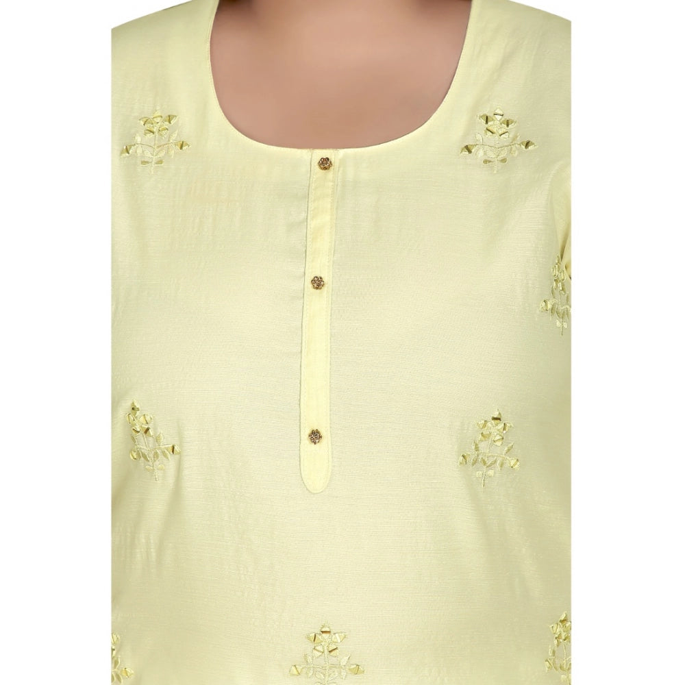 Casual Rayon Mirror Embroidered Straight Kurti