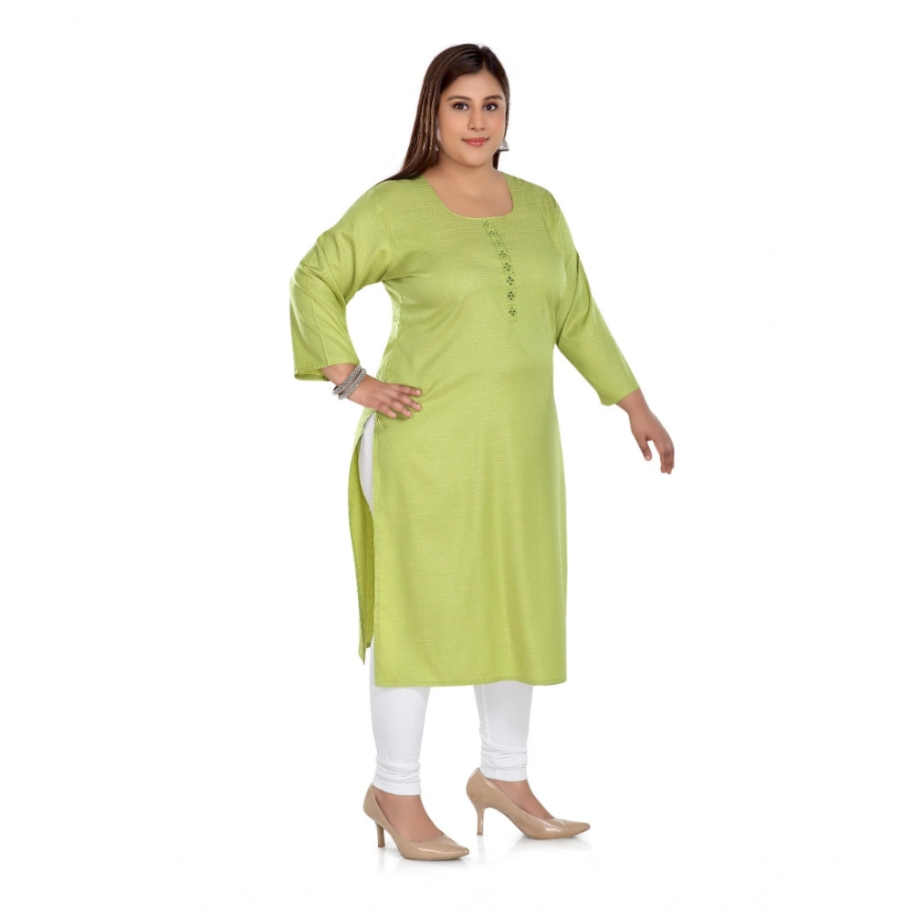 Casual Rayon Mirror Embroidered Straight Kurti