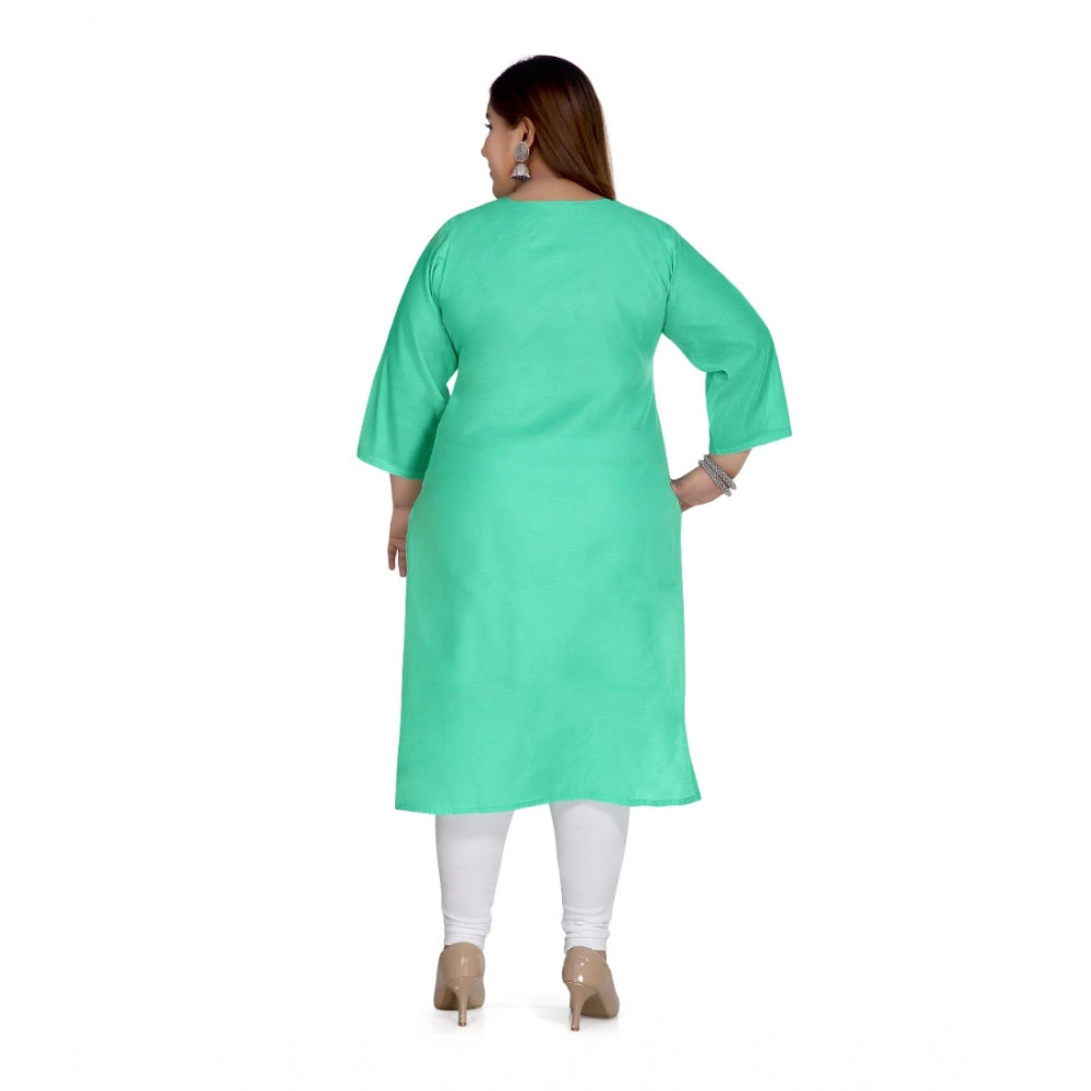 Casual Rayon Mirror Embroidered Straight Kurti