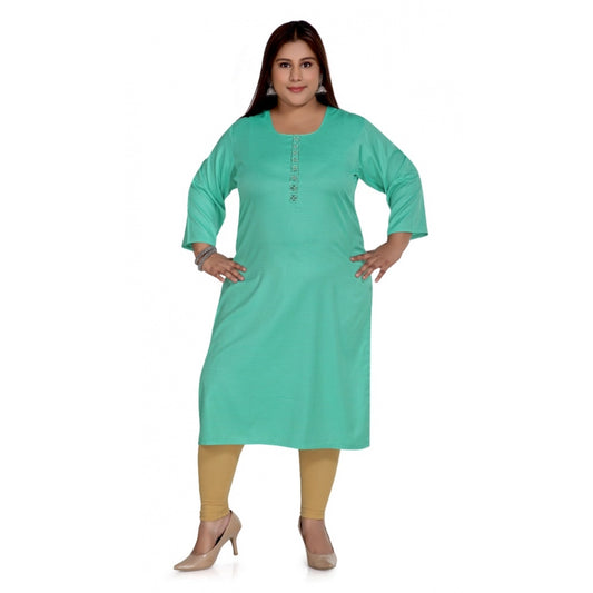 Casual Rayon Mirror Embroidered Straight Kurti