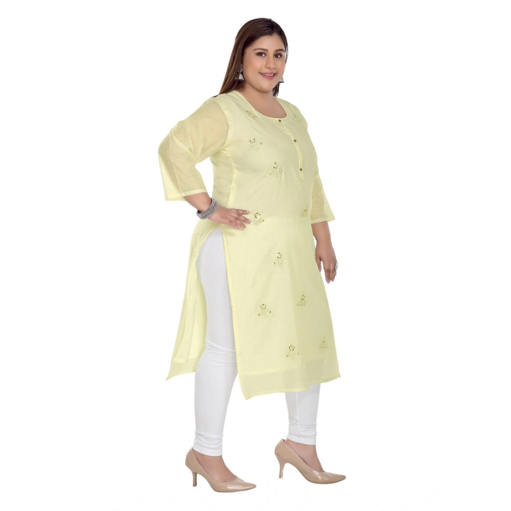 Casual Rayon Mirror Embroidered Straight Kurti