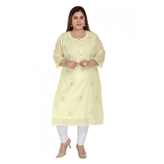 Casual Rayon Mirror Embroidered Straight Kurti