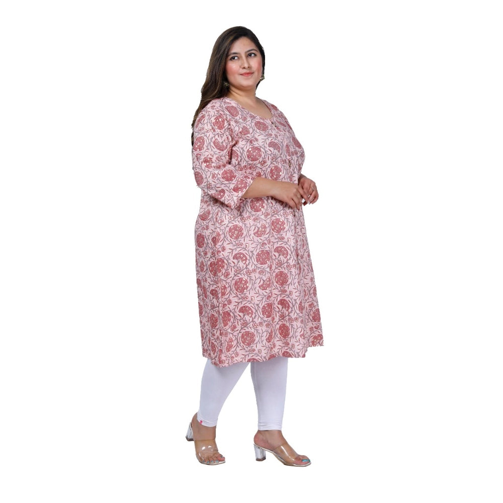 Beautiful Office wear Golden Foil Capsule A Line Kurti