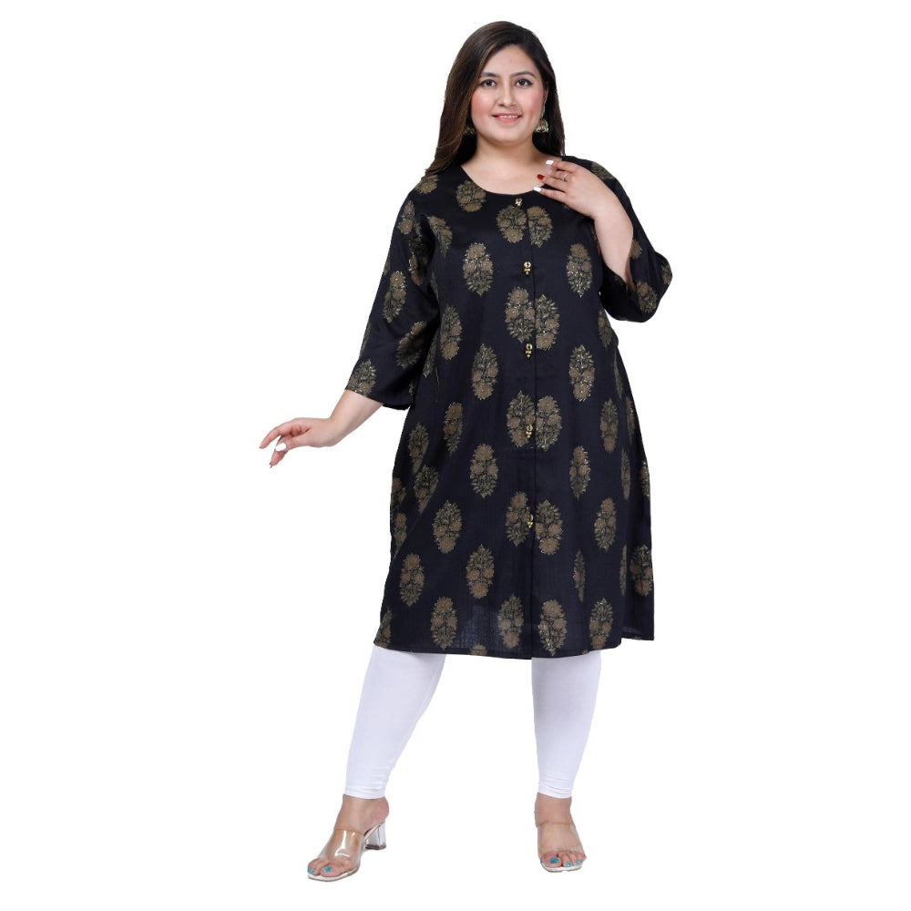 Beautiful Office wear Golden Foil Capsule A Line Kurti