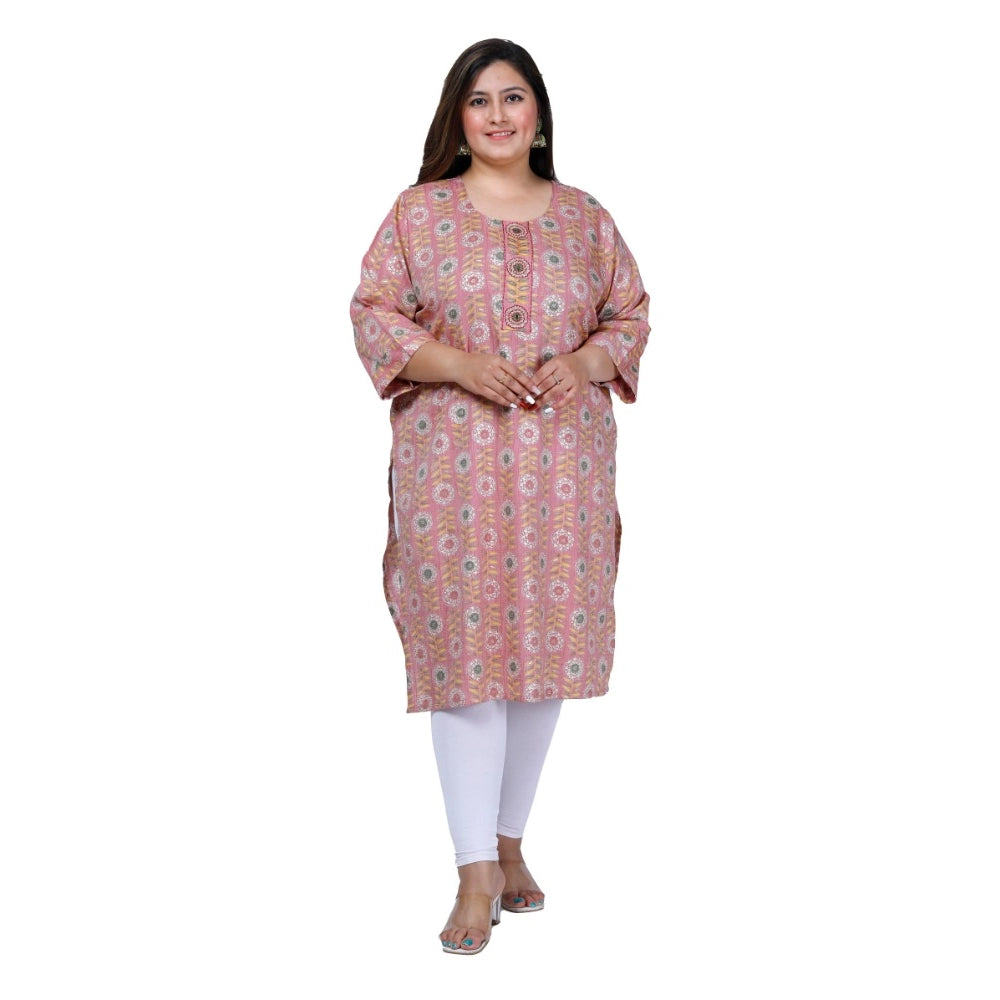 Beautiful Office wear Golden Foil Capsule Straight Kurti