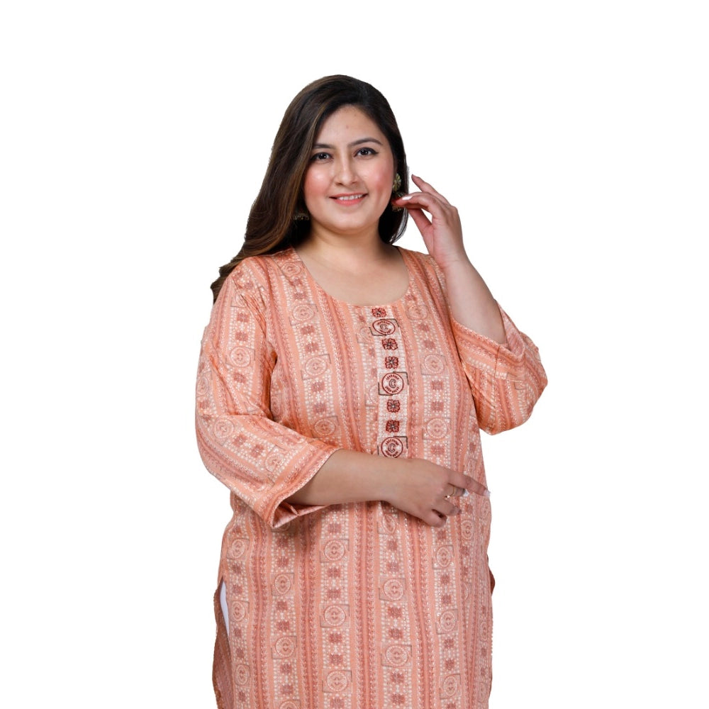 Beautiful Office wear Golden Foil Capsule Straight Kurti