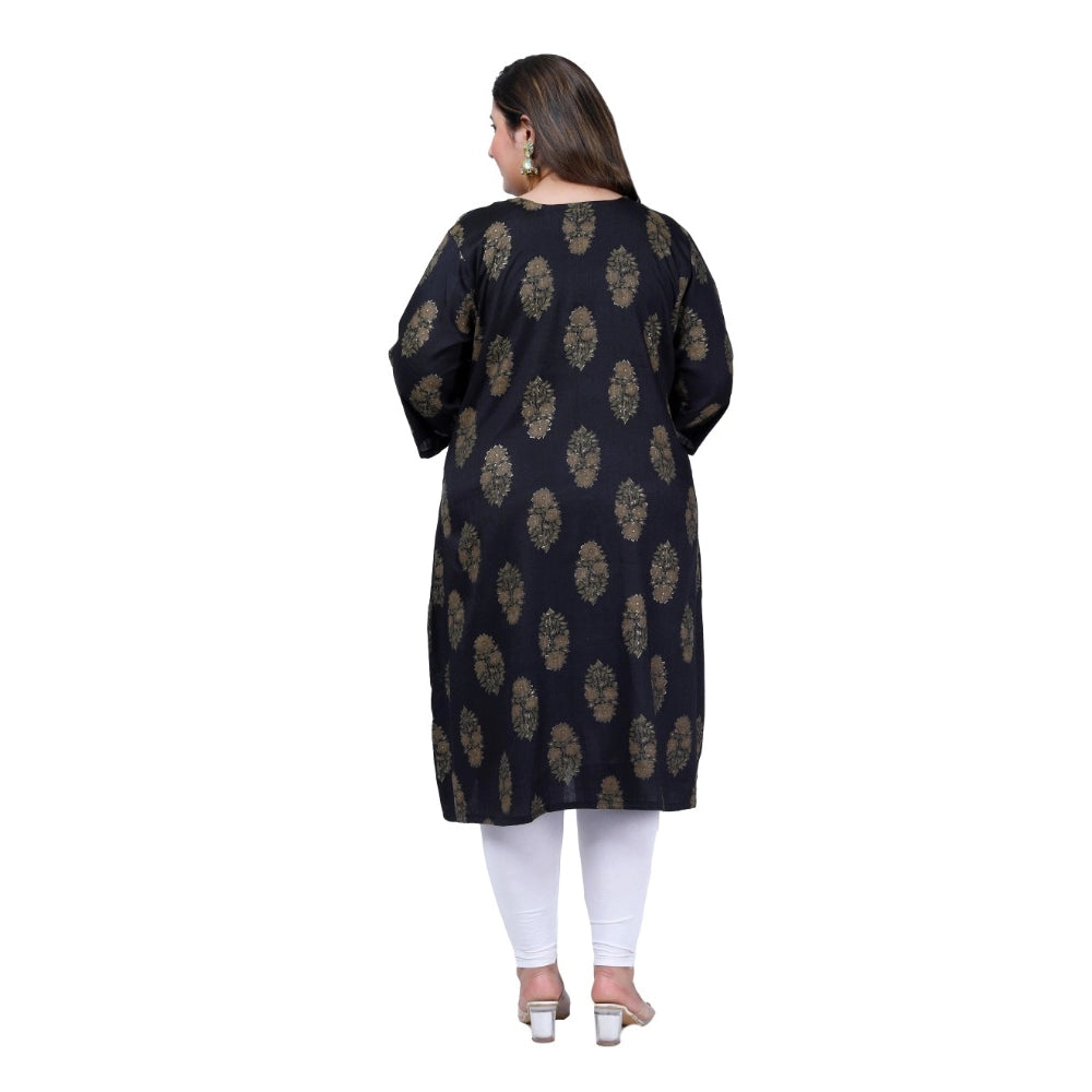 Beautiful Office wear Golden Foil Capsule A Line Kurti