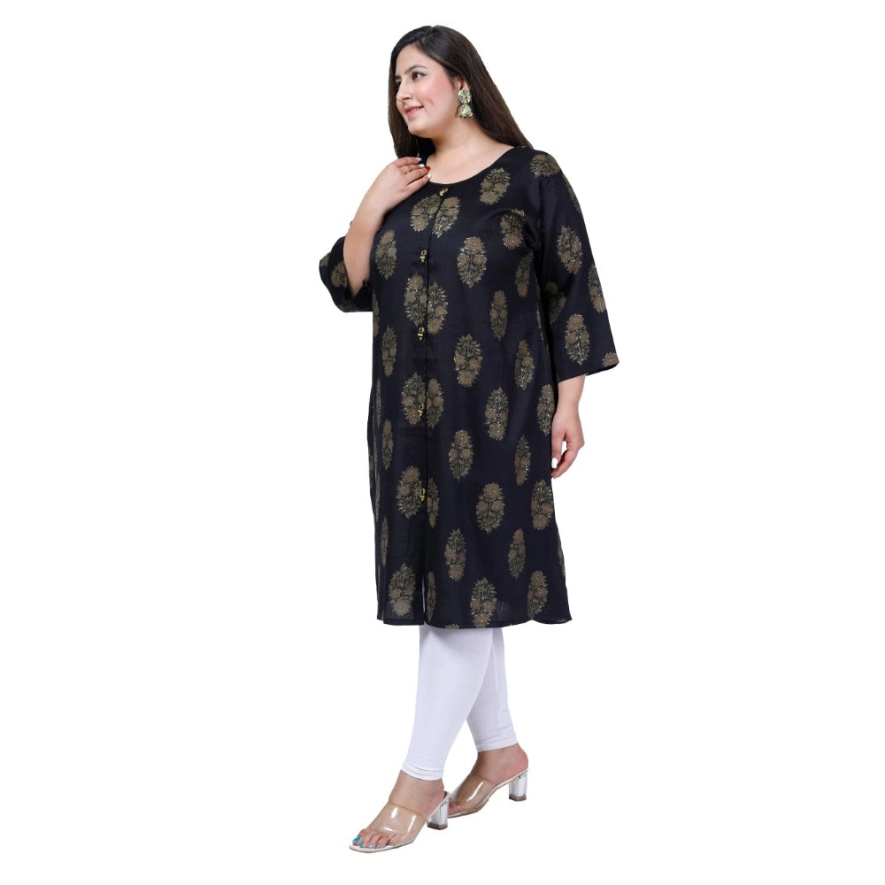 Beautiful Office wear Golden Foil Capsule A Line Kurti