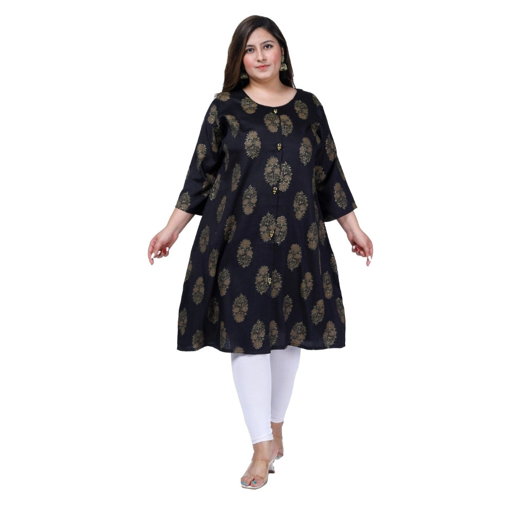 Beautiful Office wear Golden Foil Capsule A Line Kurti