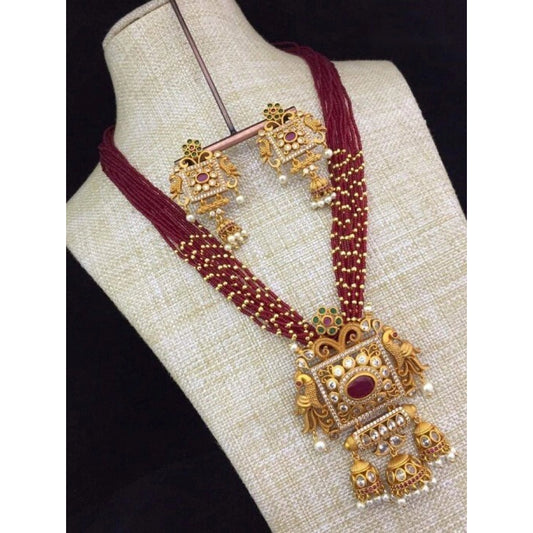 Twinkling Elite Moti Mala Ad Pendal Jewellery Set