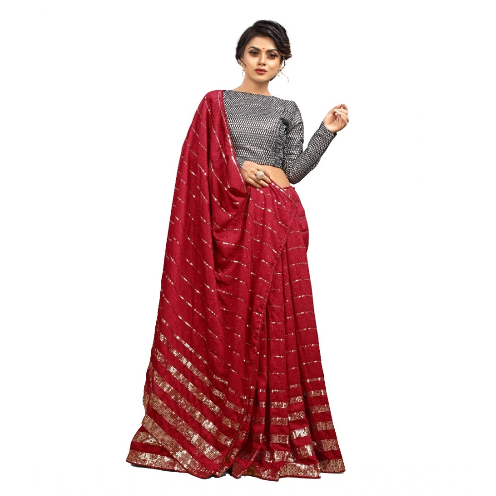 Versatile Vichitra Saree with Blouse piece