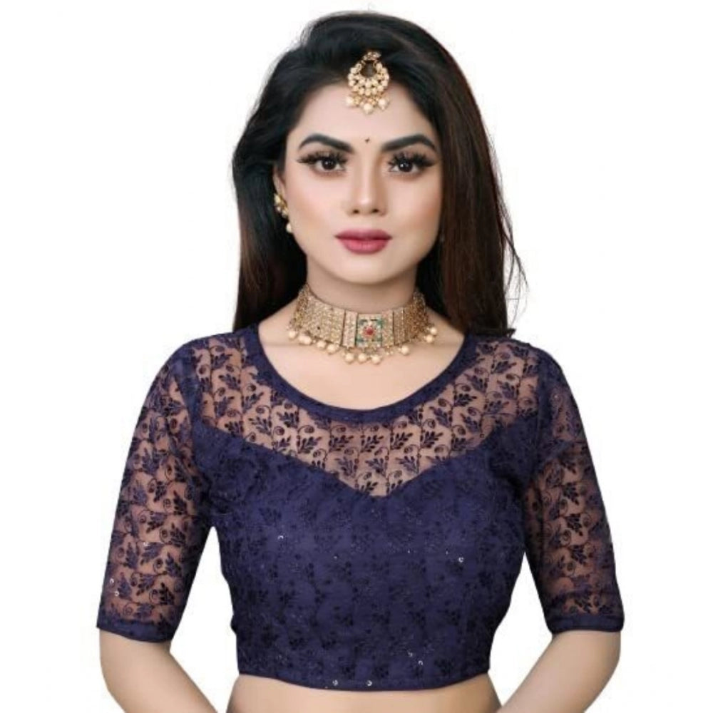 Stunning Half Sleeve Net Readymade Blouse