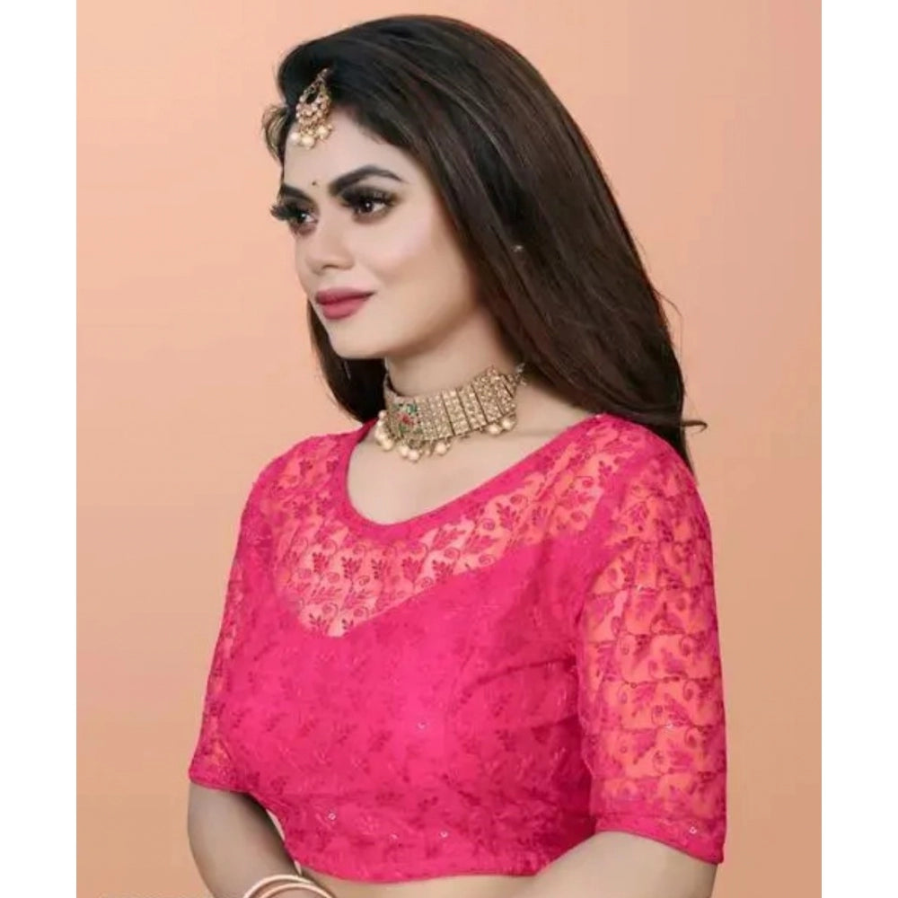 Stunning Half Sleeve Net Readymade Blouse