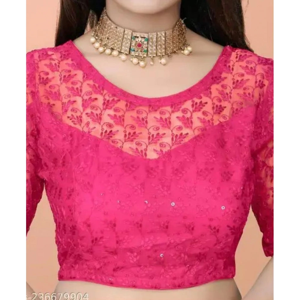 Stunning Half Sleeve Net Readymade Blouse