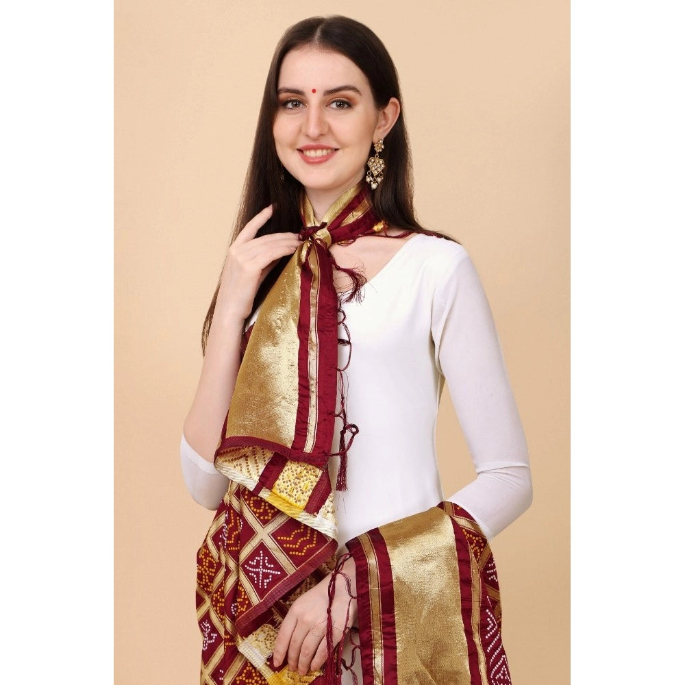 Pretty Women's Silk Pure weaving Work Duppatta