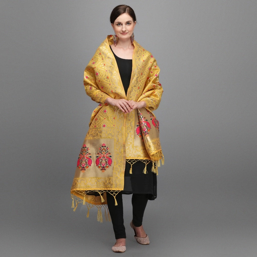 Stylish Women's Silk Pure Zari weaving Duppatta