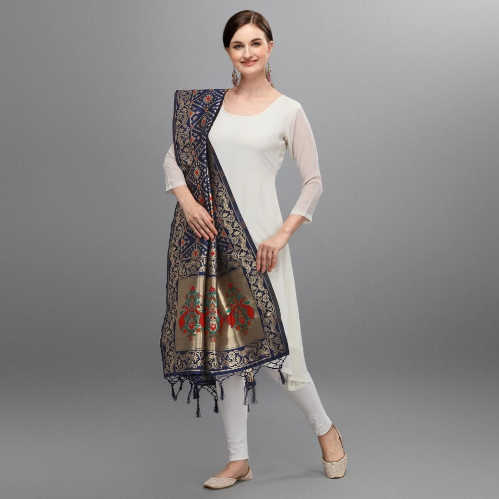 Stylish Women's Silk Pure Zari weaving Duppatta