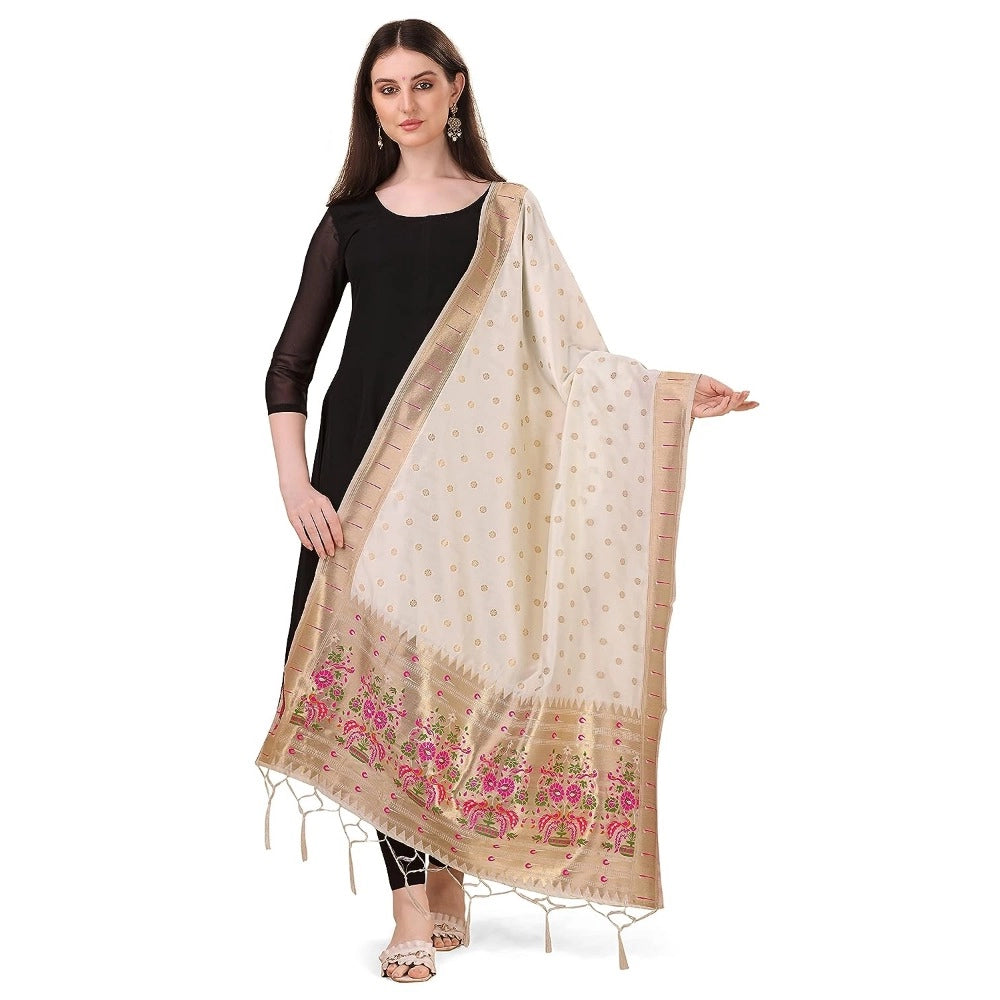 Sensational Women's Silk Pure Zari weaving Duppatta