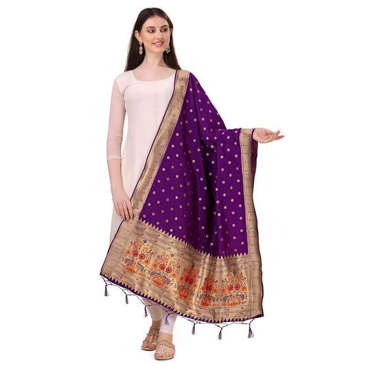 Sensational Women's Silk Pure Zari weaving Duppatta