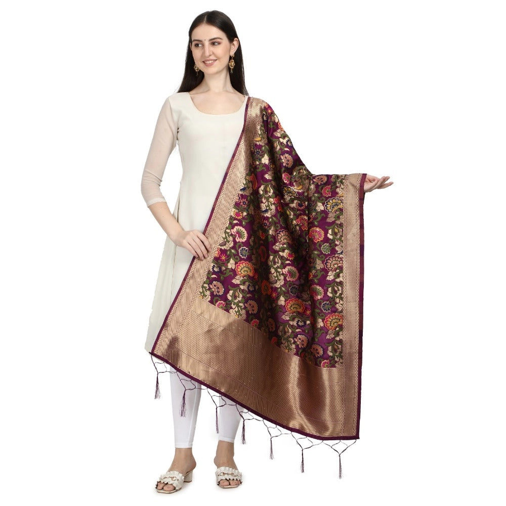 Adorable Women's Silk Pure Zari weaving Duppatta